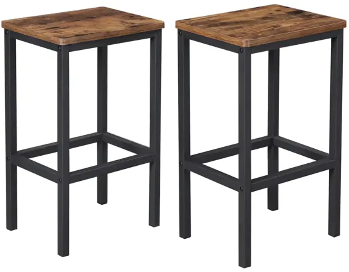 Bar Stools, Set of 2 Bar Chairs, Kitchen Breakfast Bar Stools with Footrest