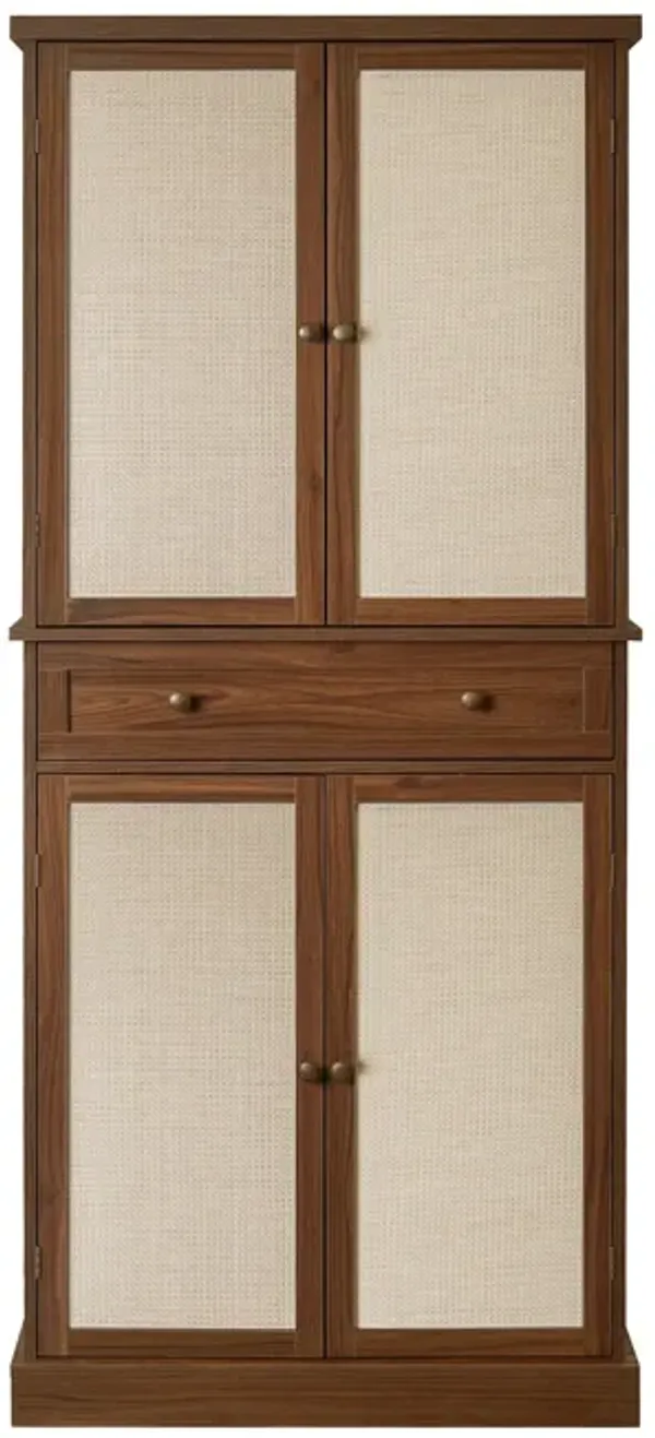 MONDAWE 72" Tall Kitchen Pantry Cabinet, Farmhouse Storage Cabinet with 4 Doors and Drawer, Freestanding Wooden Cupboard Buffet