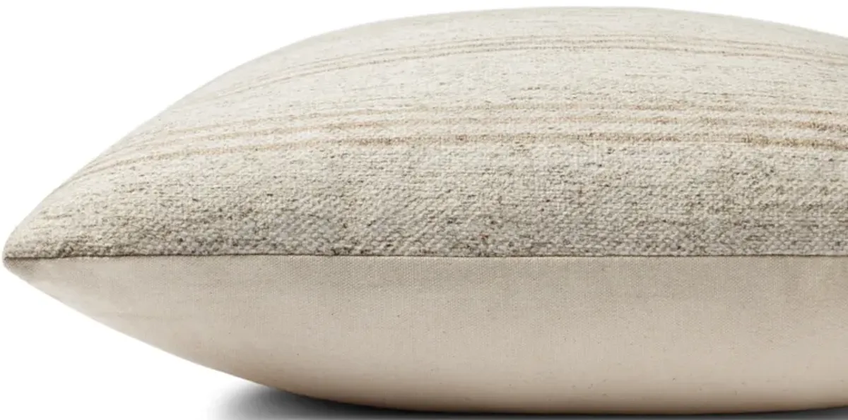 Zephyr PAL0040 Ivory/Natural 18''x18'' Polyester Pillow by Amber Lewis x Loloi