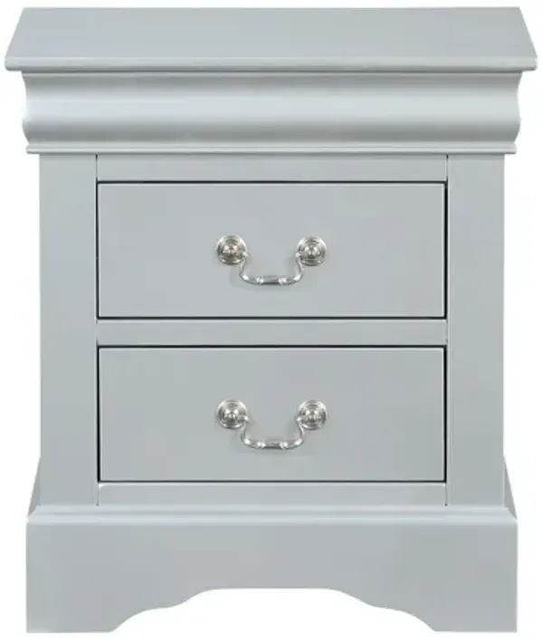 Louis Philippe III Nightstand In Platinum