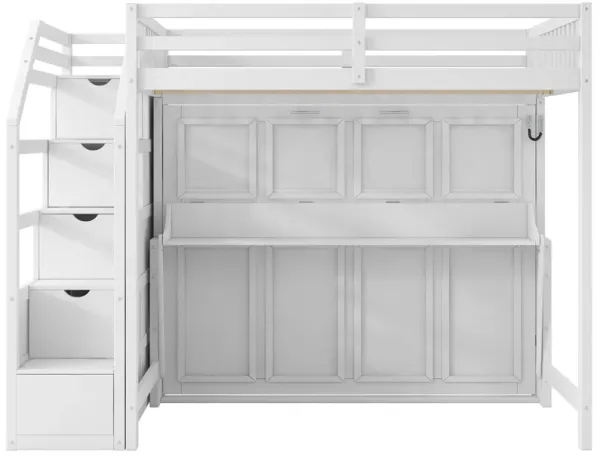 Merax Loft Bed with Storage Staircase