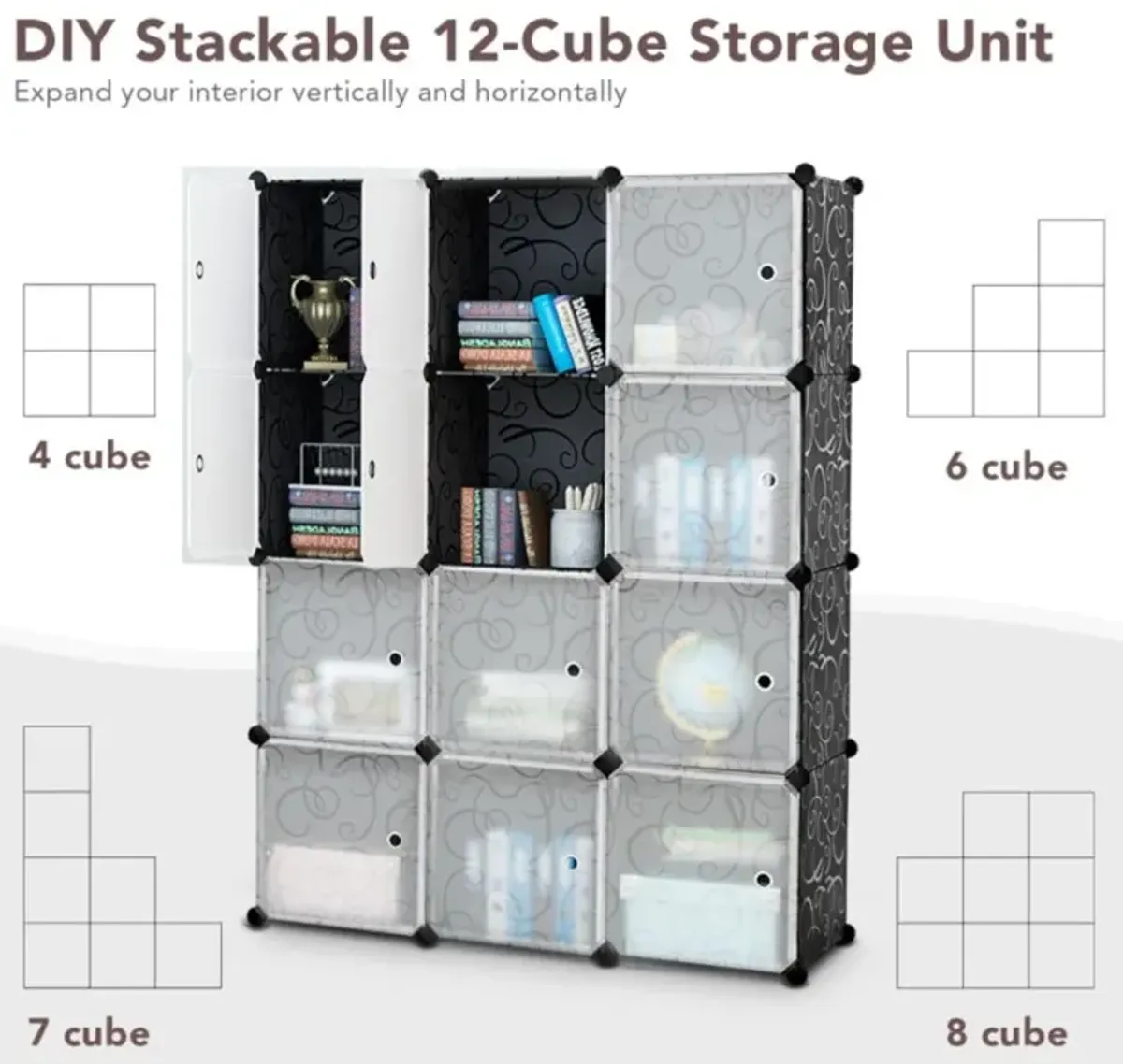 Hivvago DIY 12 Cube Portable Closet Storage Organizer