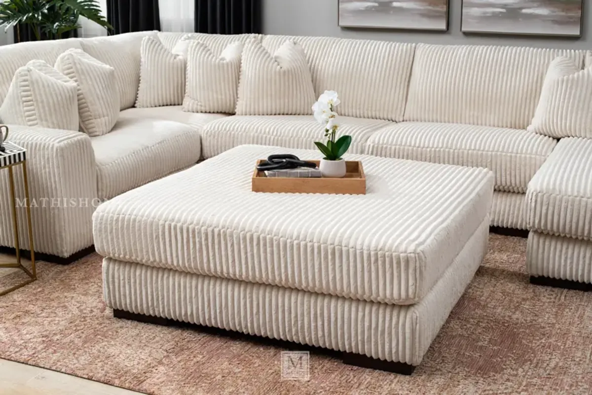 Lindyn Ivory Oversized Ottoman