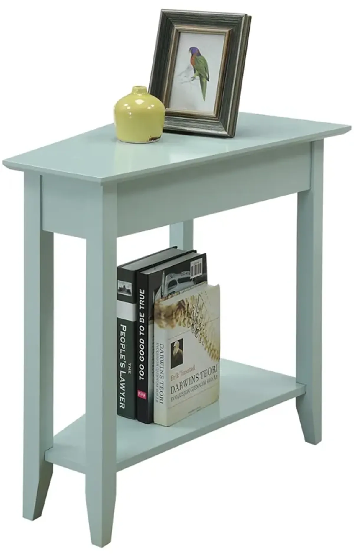 Convenience Concepts American Heritage Wedge End Table, 24" x 16" x 24", Mint Green