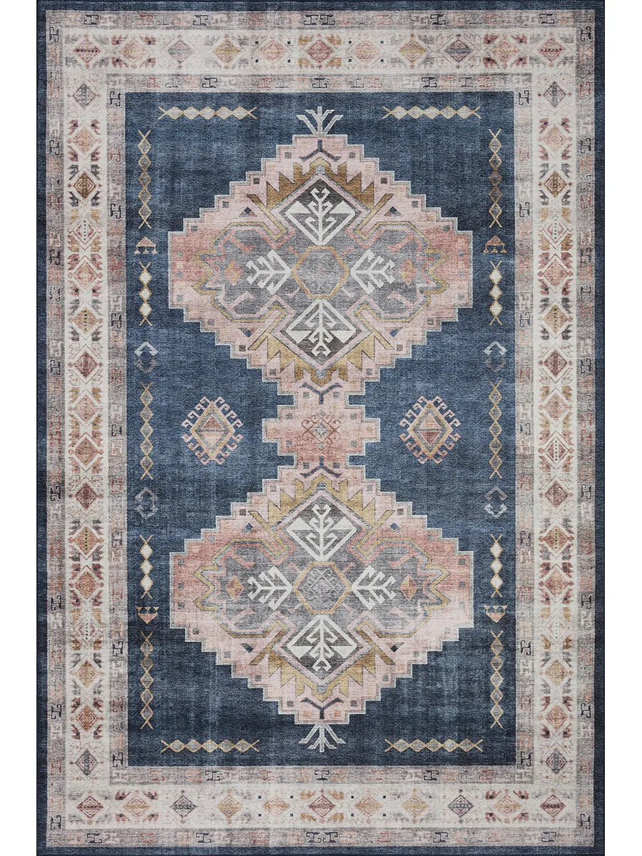 Heidi HEI03 Denim/Blush 3'6" x 5'6" Rug by Loloi II