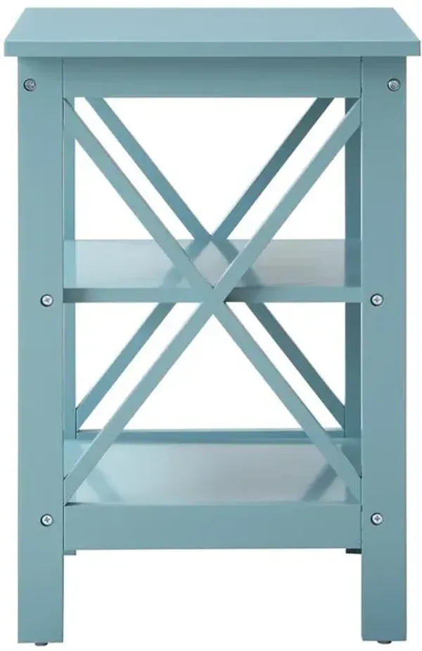 Convience Concept, Inc. Oxford End Table with Shelves Sea Foam Blue
