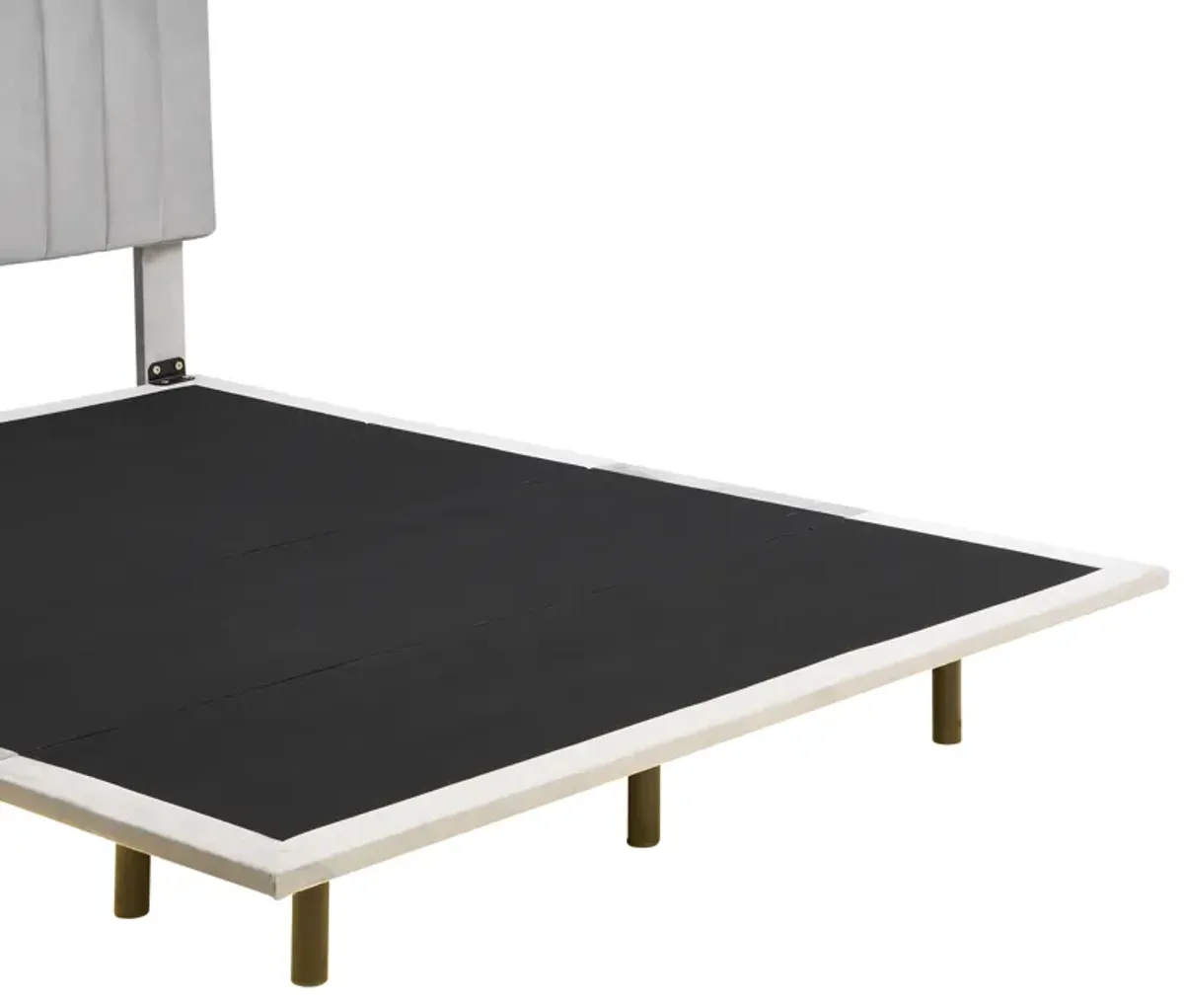 Merax Modern Velvet  Platform Bed with Sensor Light