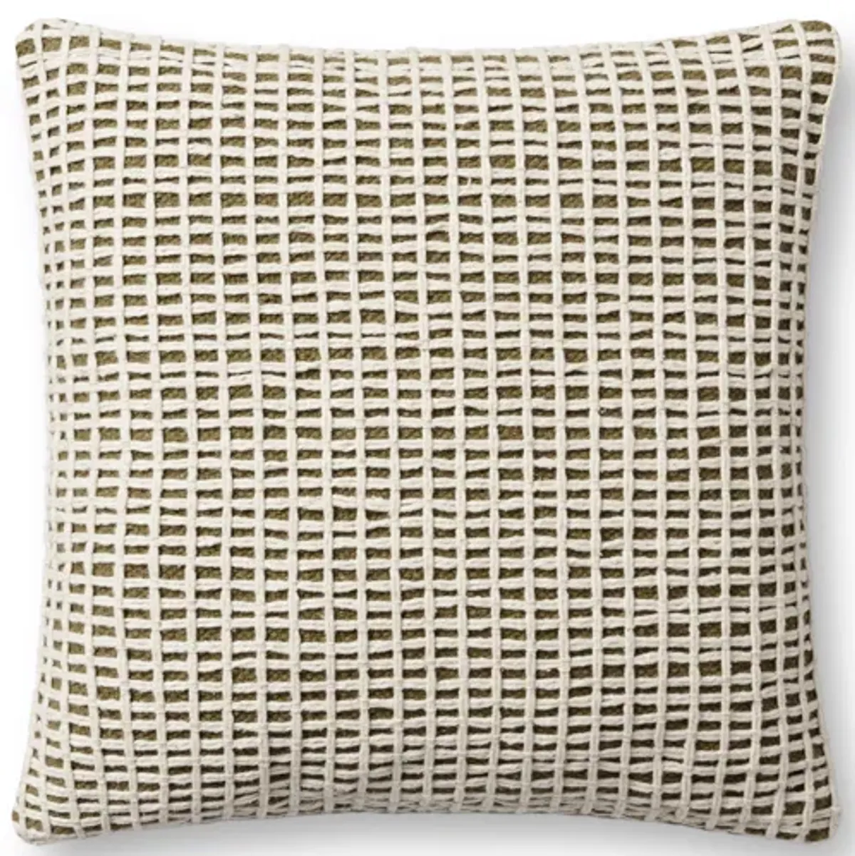 PLL0119 Green/Ivory 18''x18'' Polyester Pillow
