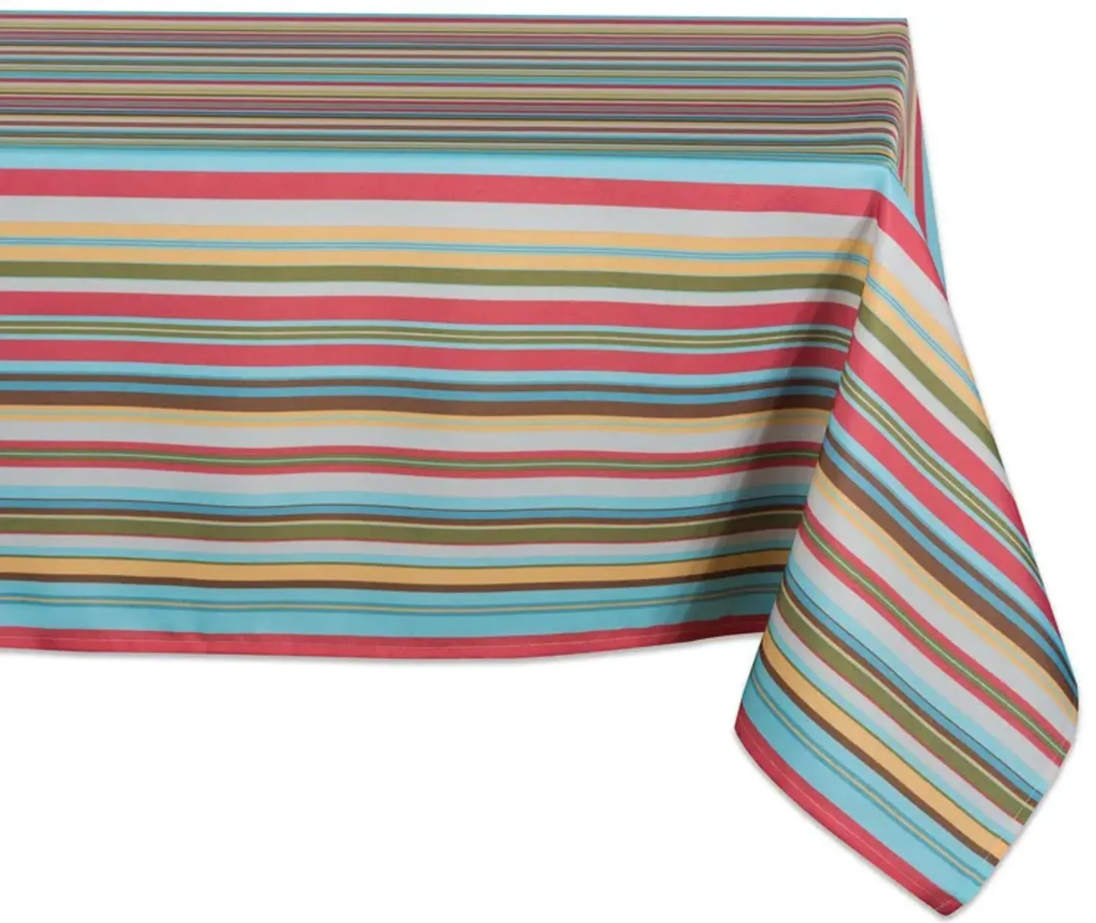 Vibrantly Colored Summer Striped Pattern Outdoor Rectangular Tablecloth 60” x 84”