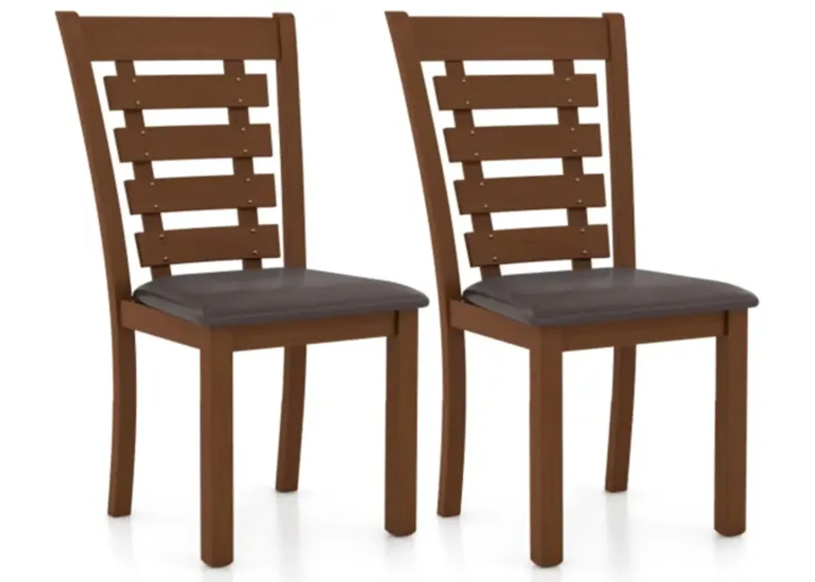 Hivvago Wooden Dining Chairs Set of 2 with Upholstered Seat and Rubber Wood Frame