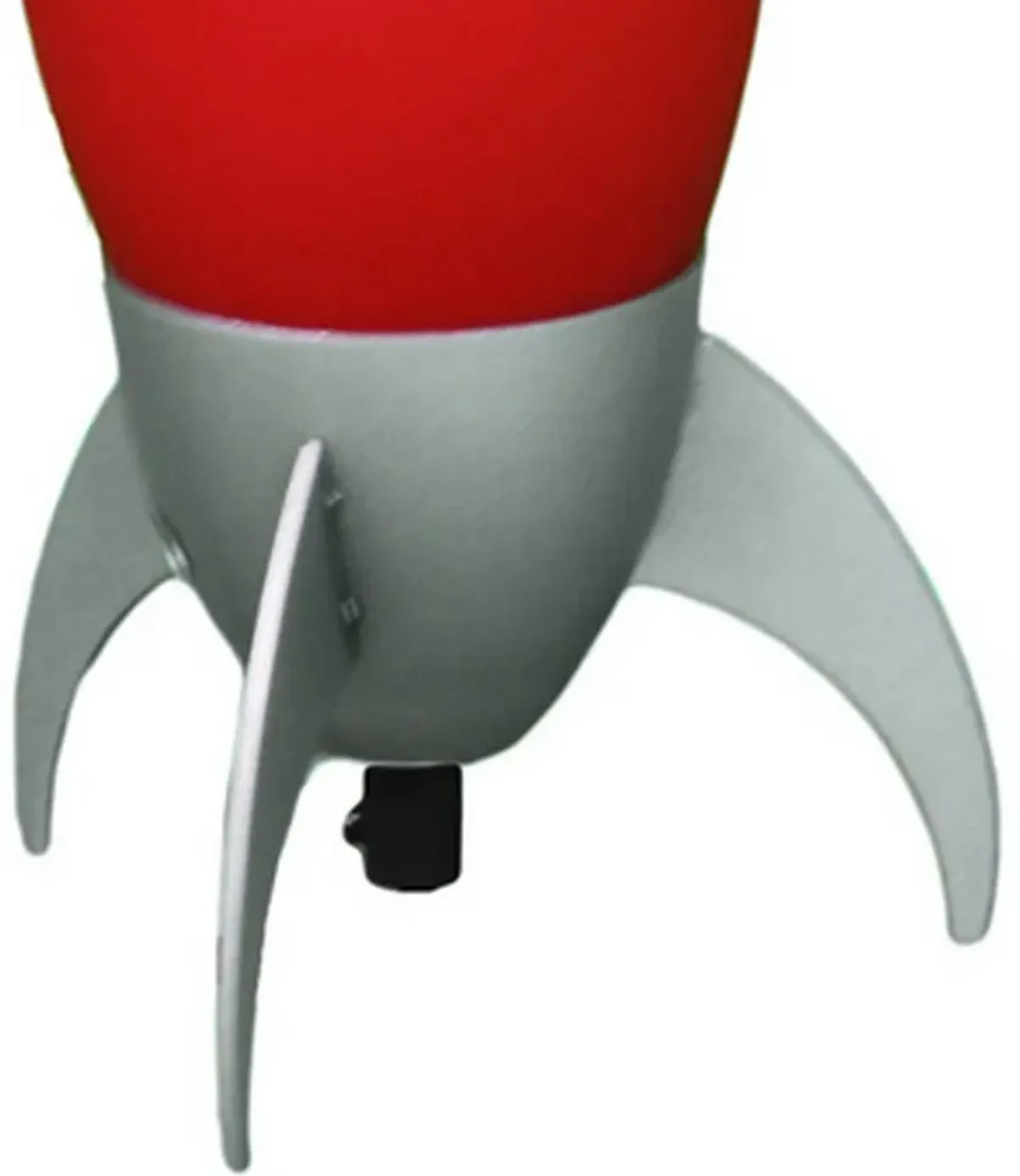 Kid Table Lamp with Rocket Design Silhouette, Red-Benzara