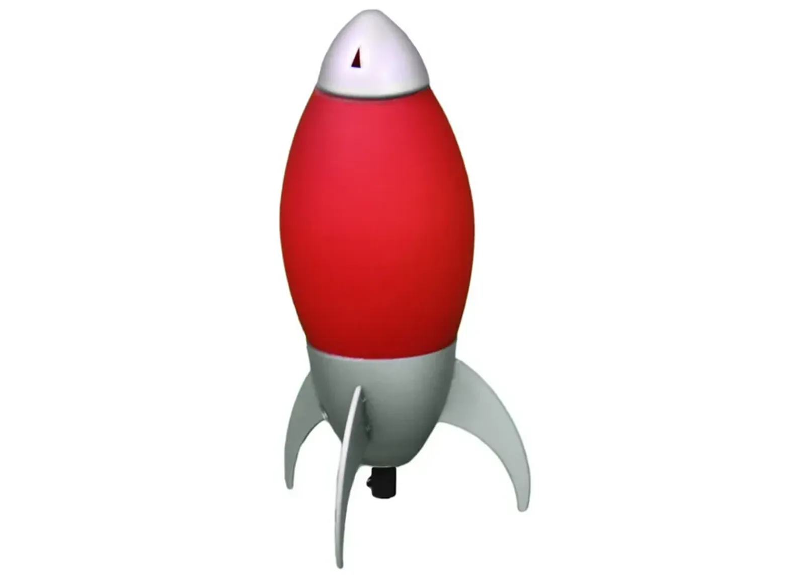 Kid Table Lamp with Rocket Design Silhouette, Red-Benzara