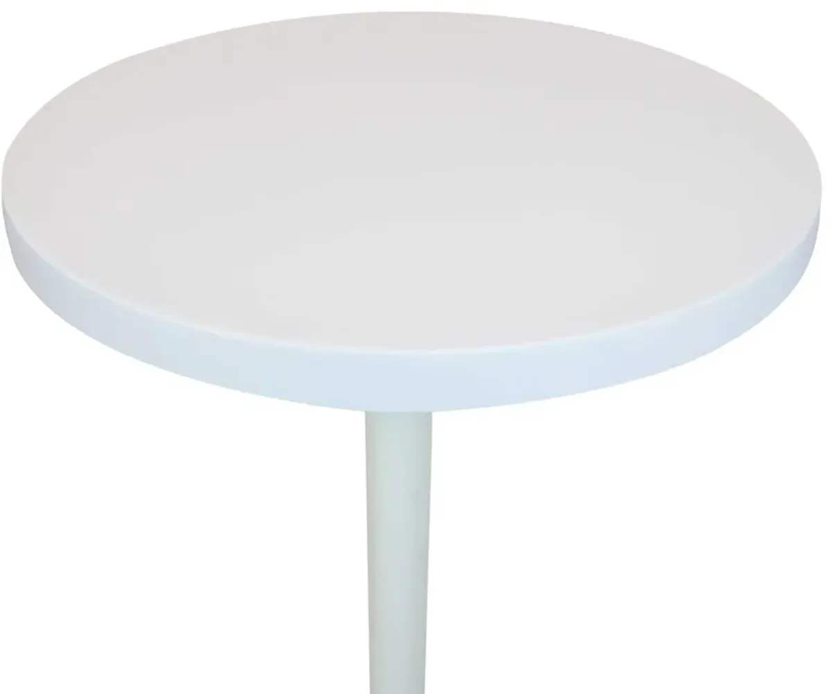 Sunnydaze 27.5 in All-Weather Plastic Round Folding Patio Bar Table - White