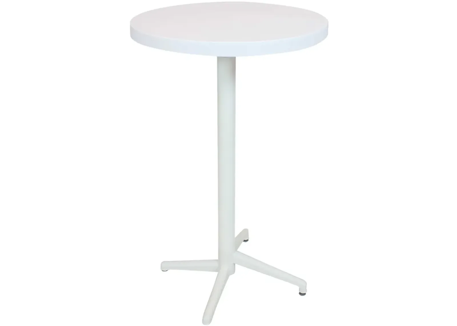 Sunnydaze 27.5 in All-Weather Plastic Round Folding Patio Bar Table - White