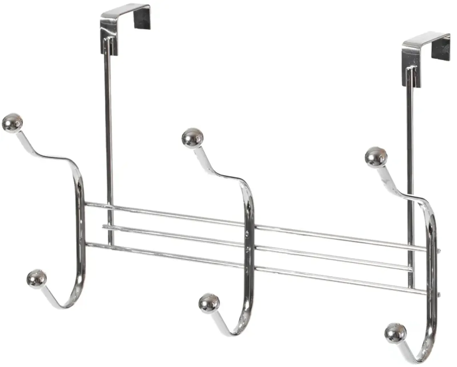 Chrome 6 Hook Hanger Organizer, Hang Over The Door Kitchen Vanity Towel Hook, Entryway Coat Rack