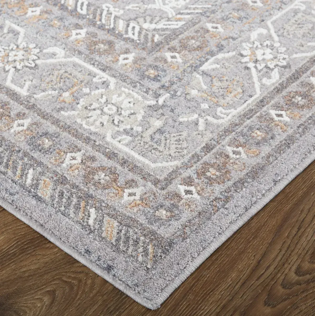 Francisco 39GBF Gray/Orange/Ivory 2'10" x 8' Rug