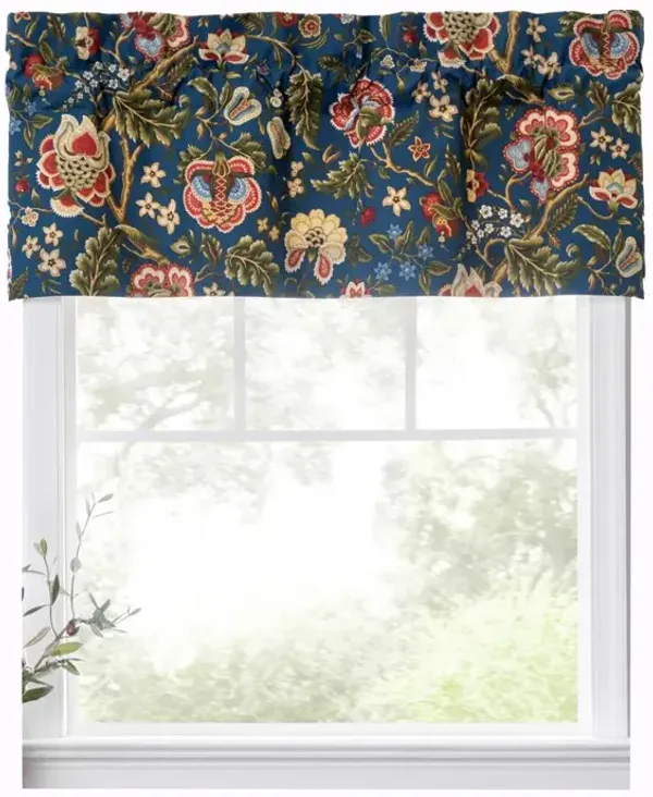 Ellis Curtain Regency Straight 3" Rod Pocket Valances for Windows 50" x 15" Navy