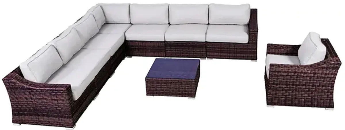 Living Source International Wicker Fully Assembled 7 - Person Seating Group with Cushions