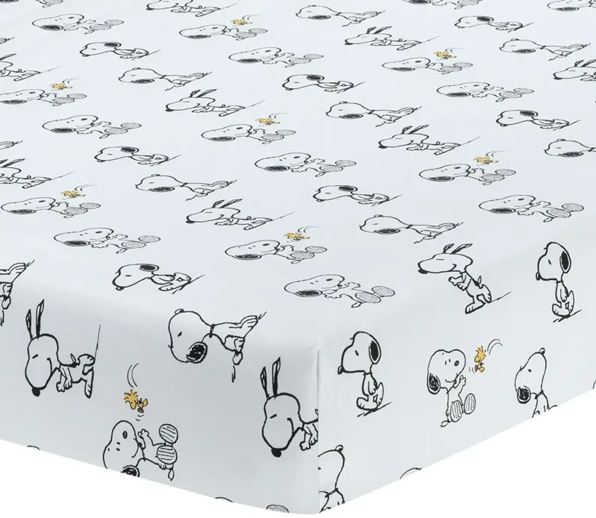 Lambs & Ivy Classic Snoopy White/Black/Gray 3-Piece Baby Crib Bedding Set