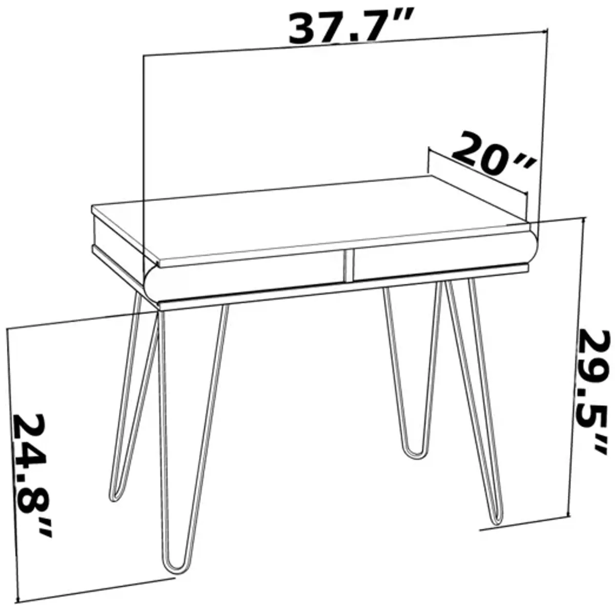 Lora Metal Legs 2 Tier Modern Desk