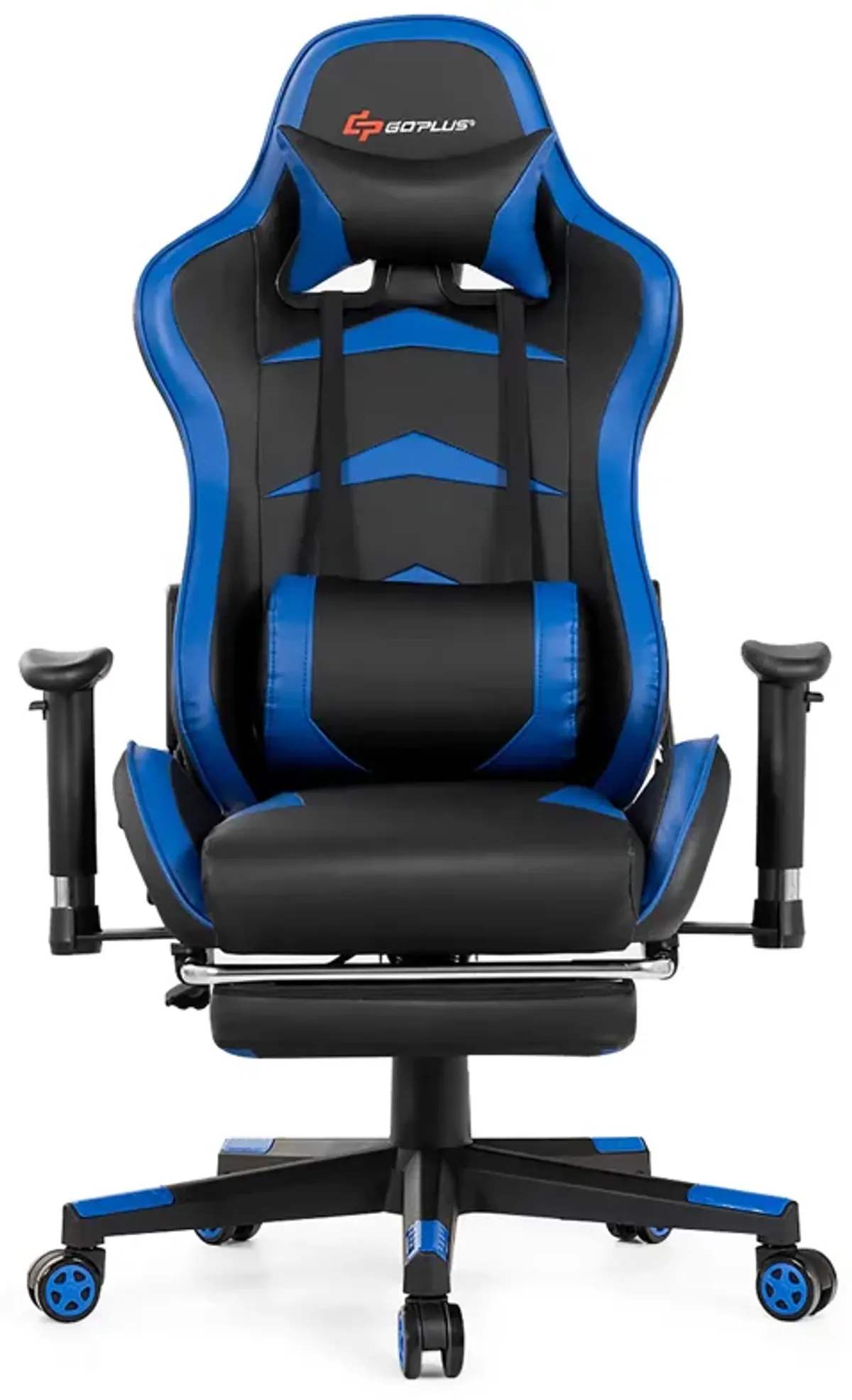 Goplus Massage Gaming Chair Swivel Racing Office Chair with Footrest Blue