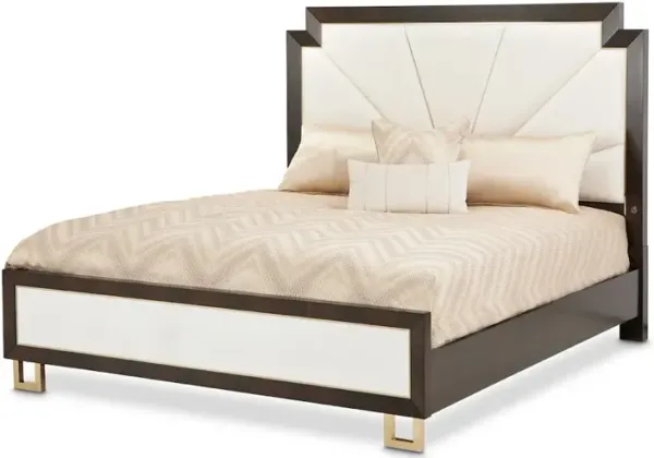 Michael Amini Belmont Place East King Upholstered Bed - Espresso