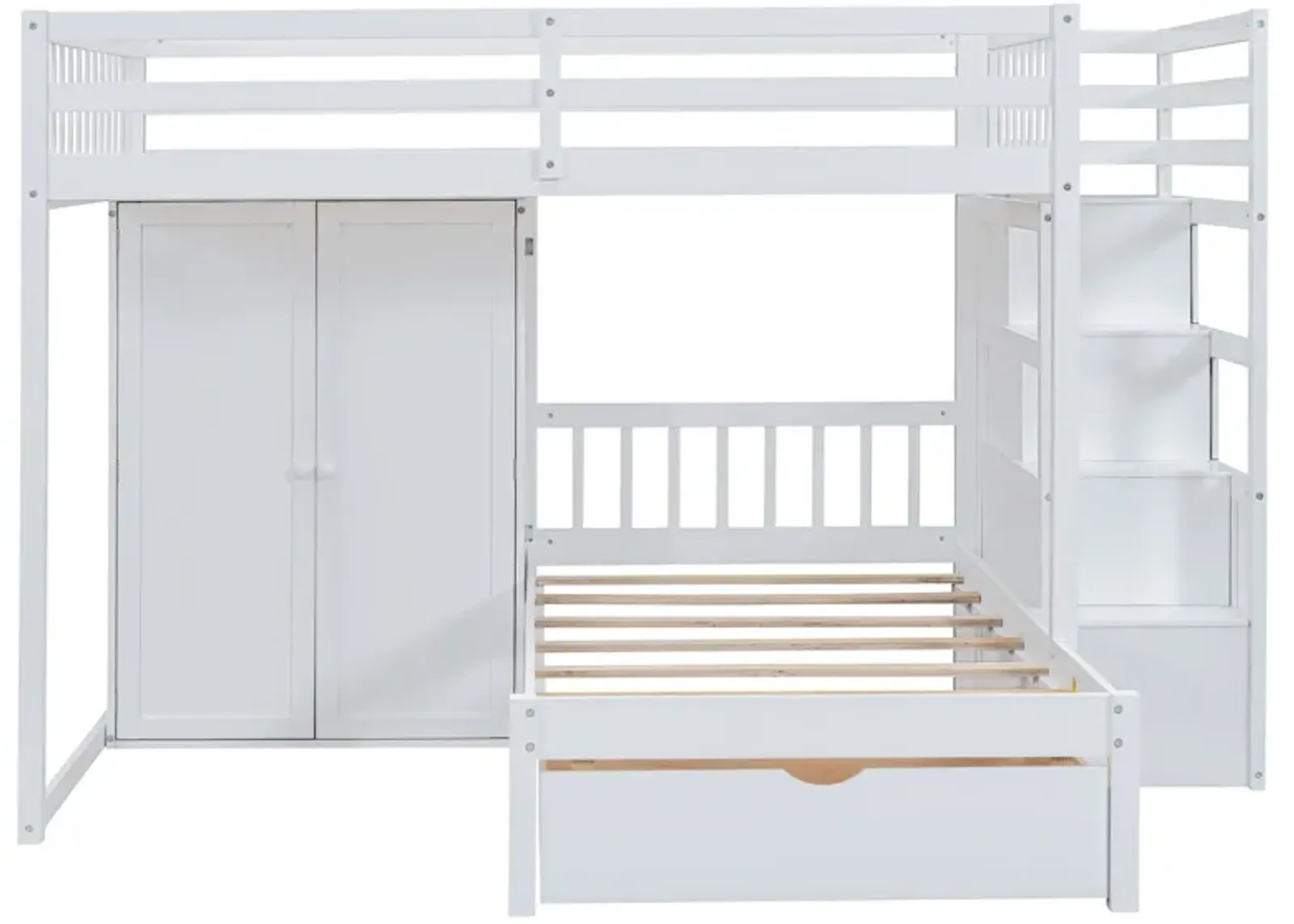 Merax Bunk Bed with Storage Staircase