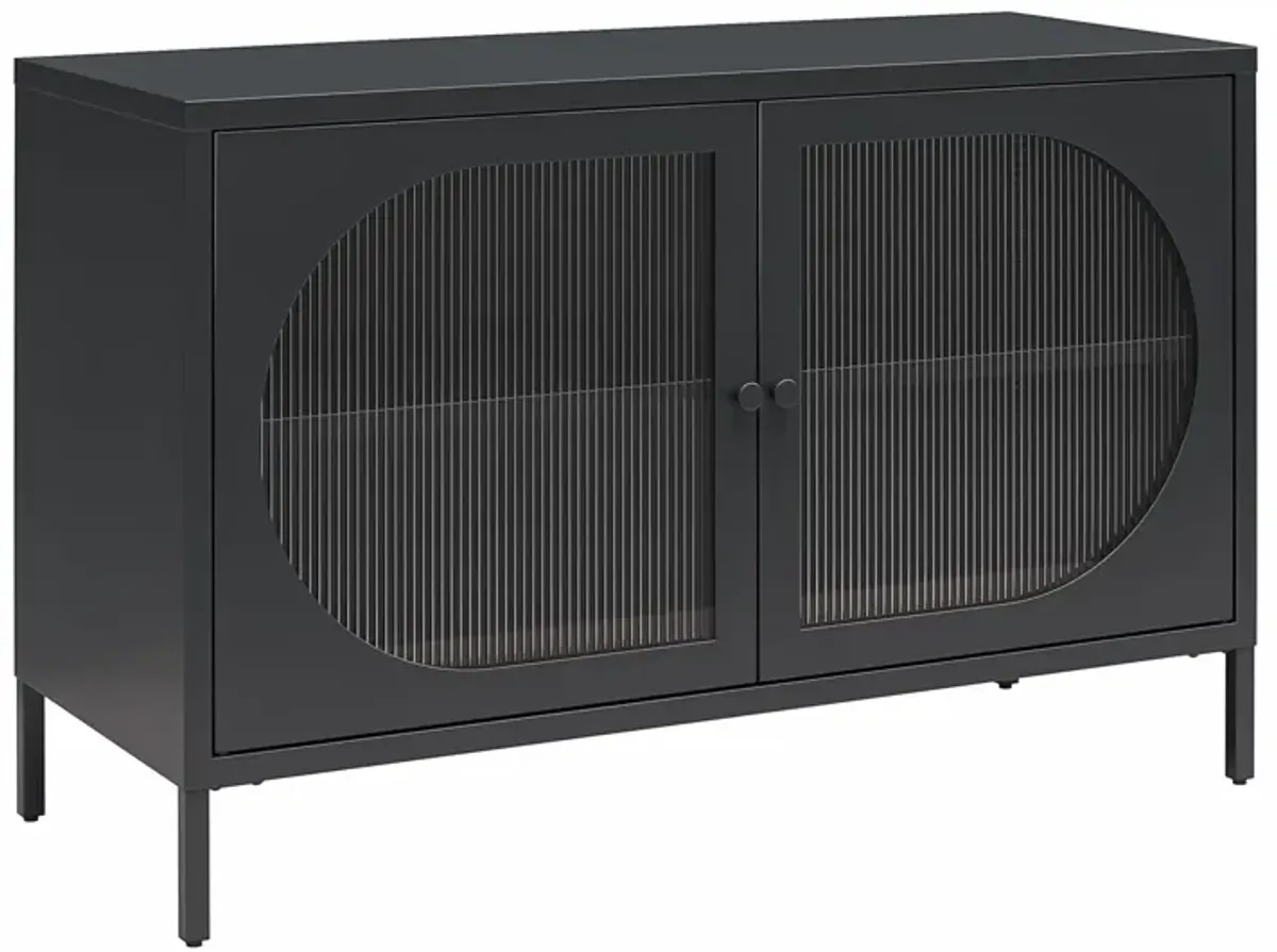 Mr. Kate Luna Wide 2 Door Accent Cabinet with Fluted Glass