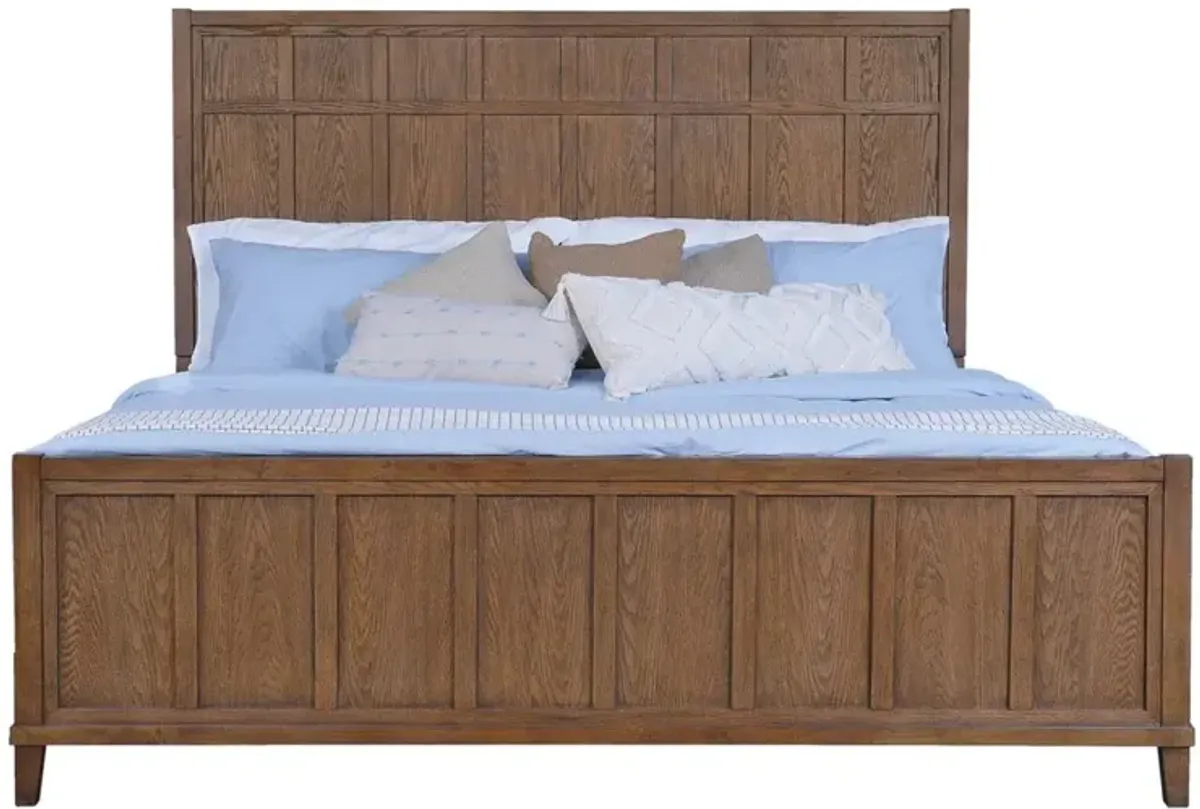 Horizons California King Panel Bed in Amber