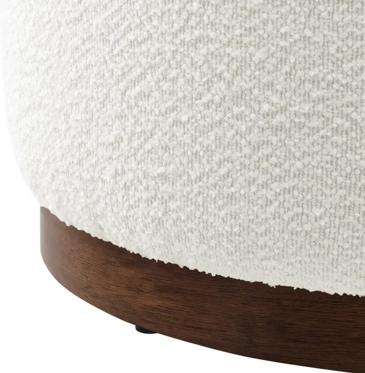 Tilden Large 23" Round Boucle Upholstered Upholstered Ottoman