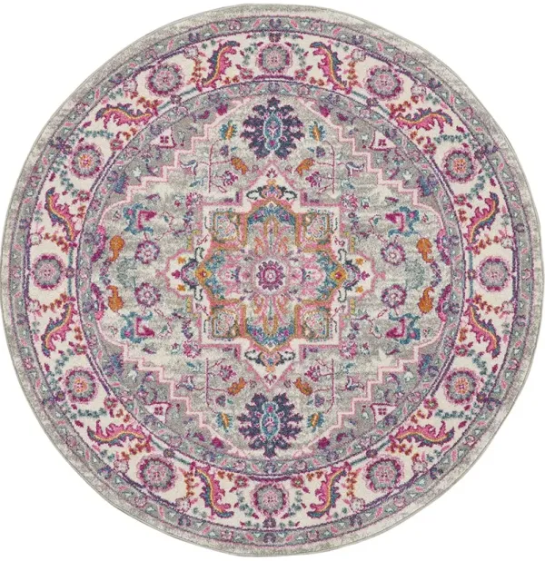 Passion PSN20 Light Gray/Pink 5'3" x 7'3" Rug