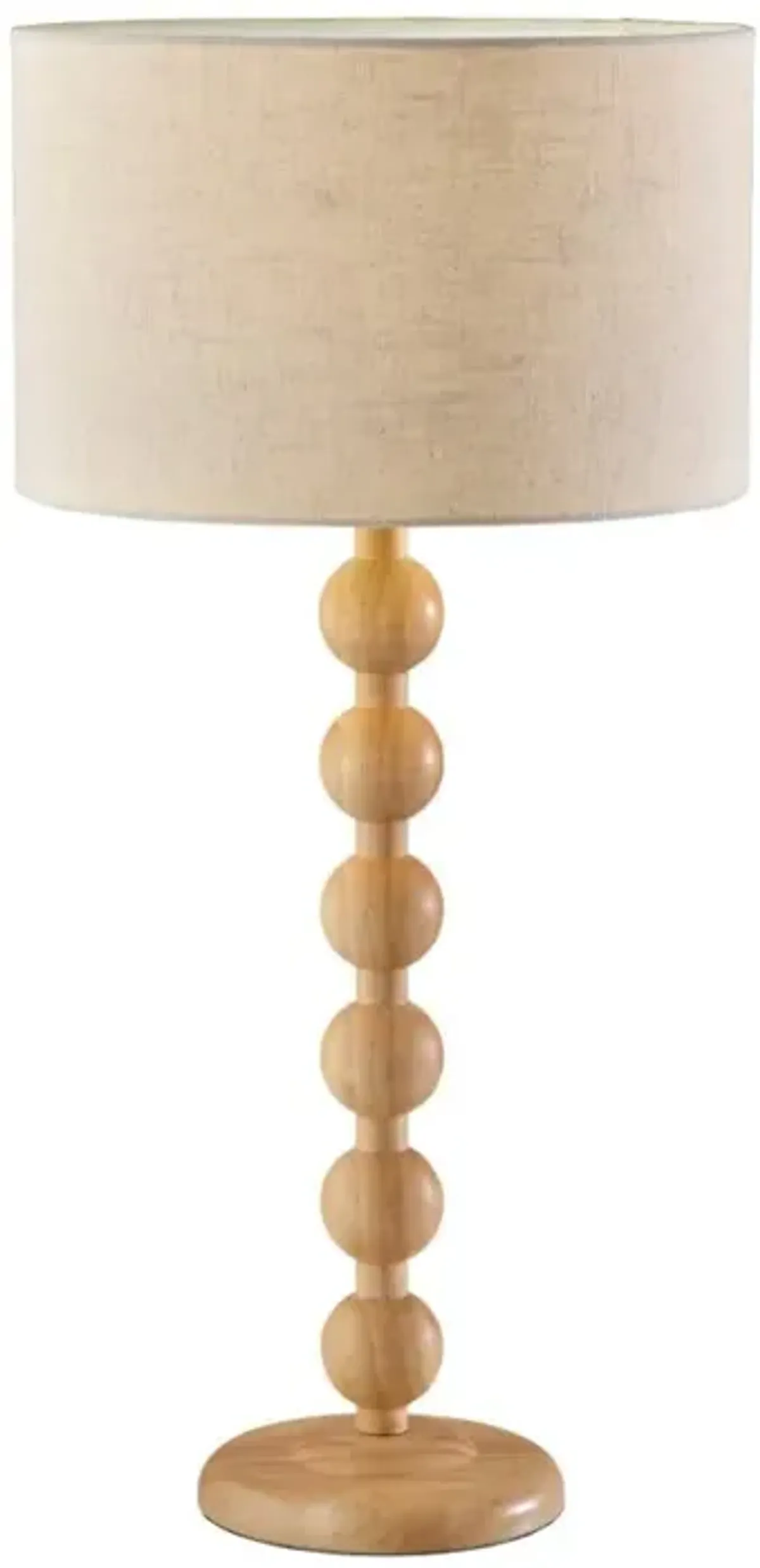 Hivvago 28" Brown Solid Wood Candlestick Table Lamp With Off White Drum Shade