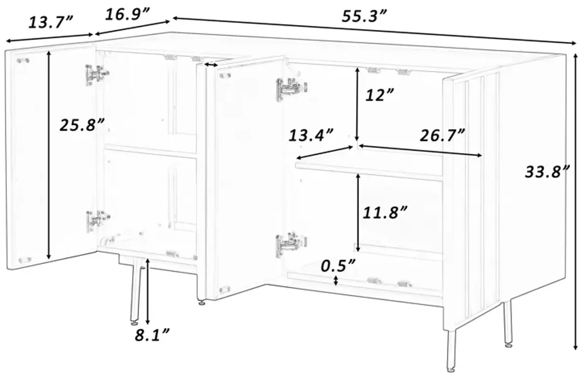 Merax Modern Sideboard Buffet Storage Cabinet