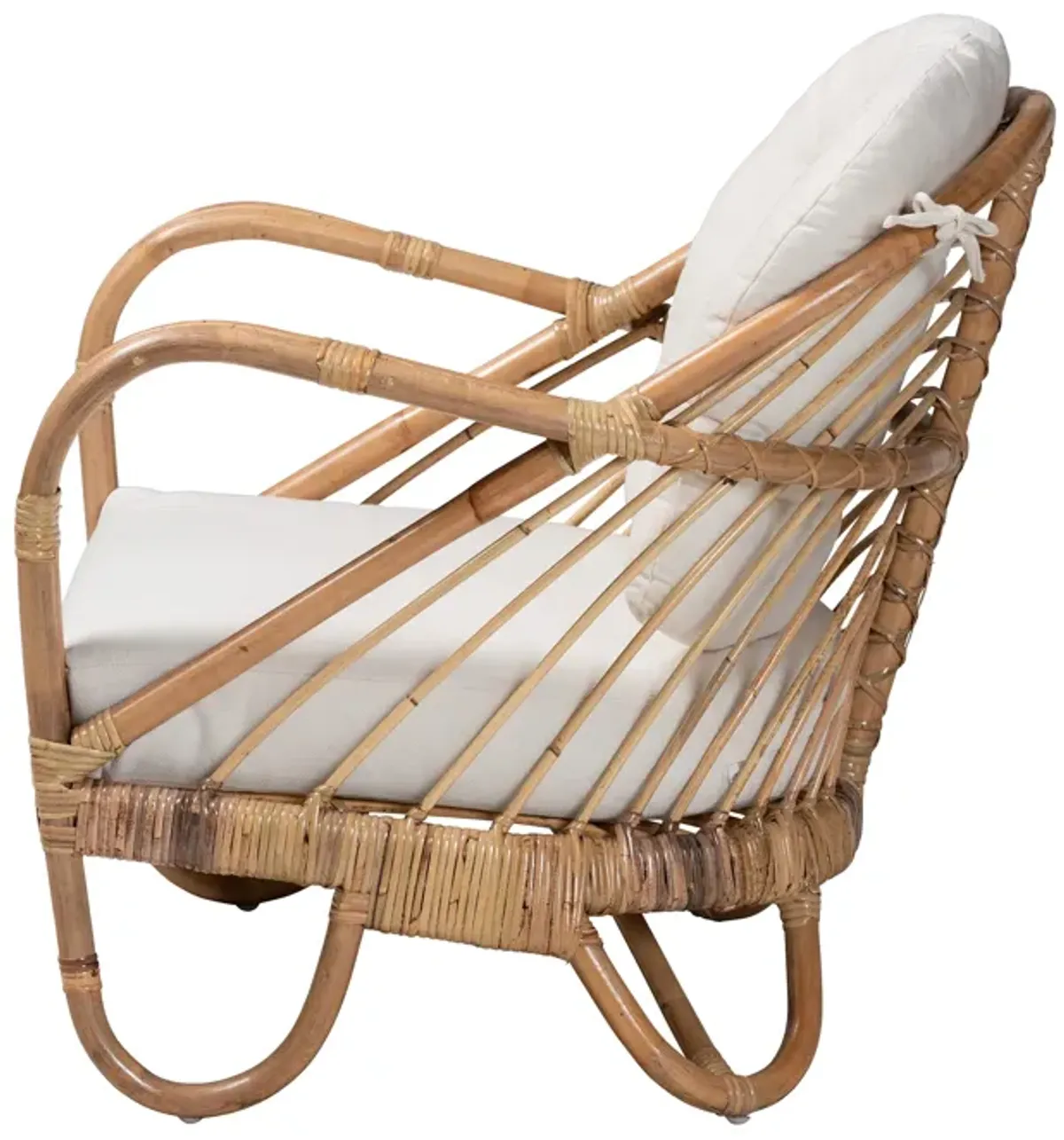 Bali & Pari Aliane Modern Bohemian Natural Brown Antique Rattan Armchair