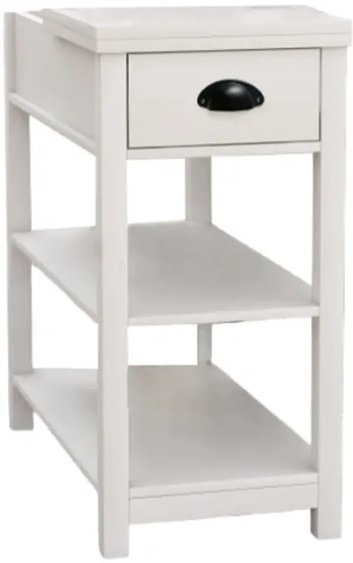 11.81 in. W. 23.62 in. H. Rectangle Wood End Table with Shelves