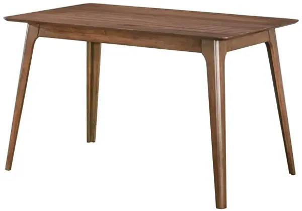 Scar Counter Height Table with Tapered Legs, Walnut Brown Wood 59 Inch - Benzara
