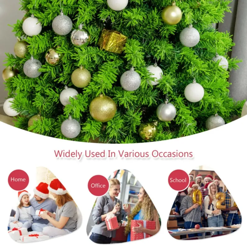 Snow Flocked Artificial Christmas Tree with Metal Stand