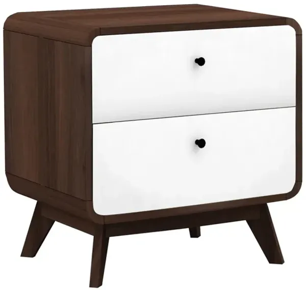 Ren Home Leva Scandinavian 2 Drawer Curved Nightstand