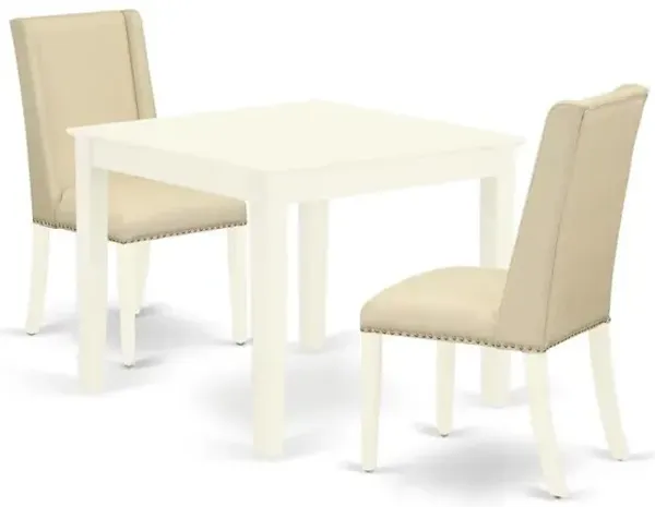 East West Furniture Dining Room Set Linen White