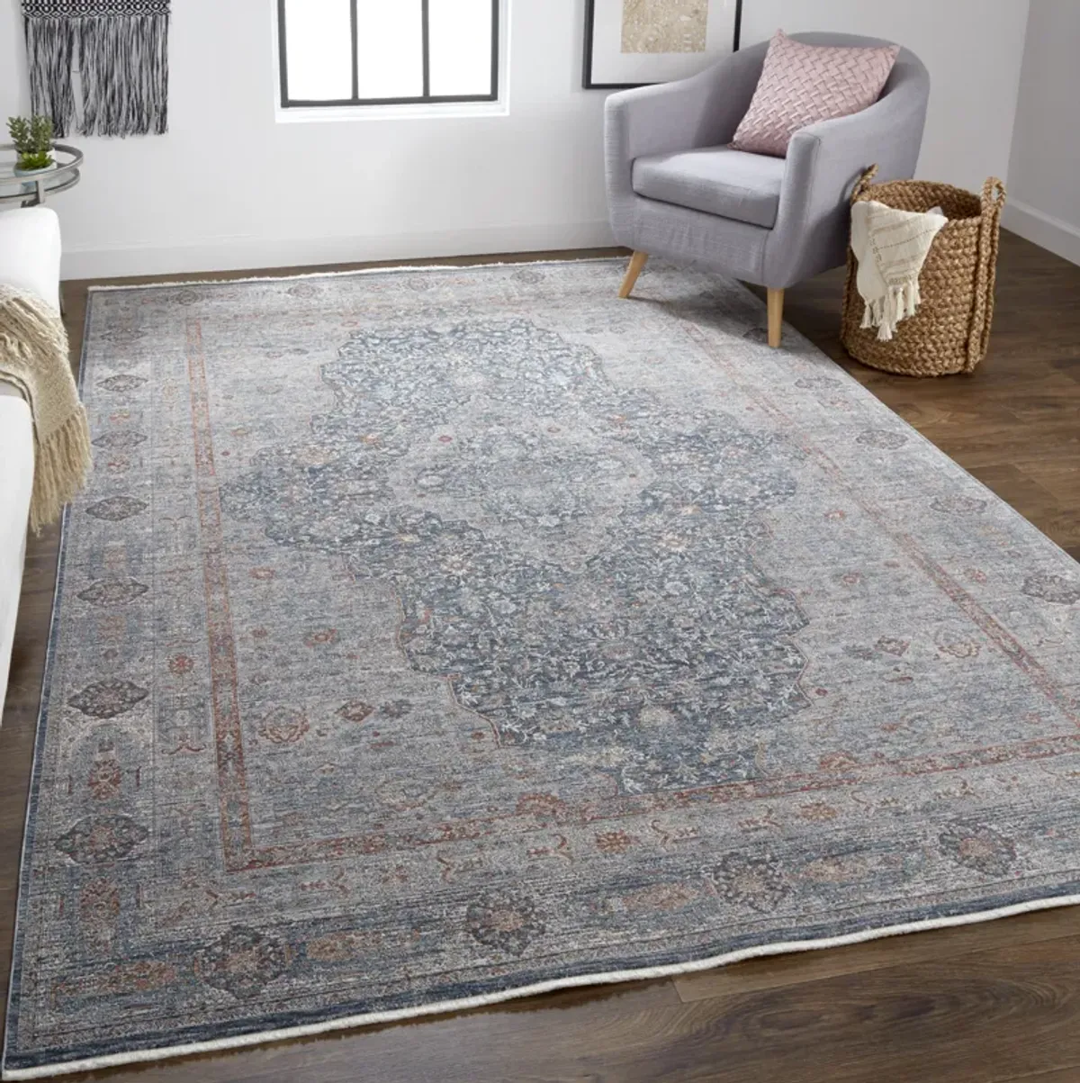 Marquette 3778F Gray/Blue/Red 2'8" x 10' Rug