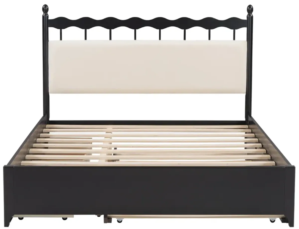 Merax Wooden Platform Bed  with Trundle and Drawers