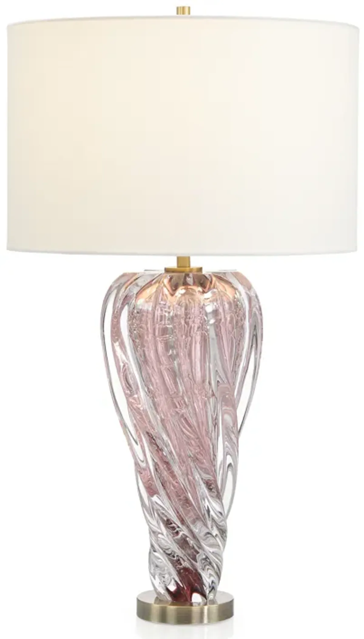 Rose Pink Art Glass Table Lamp