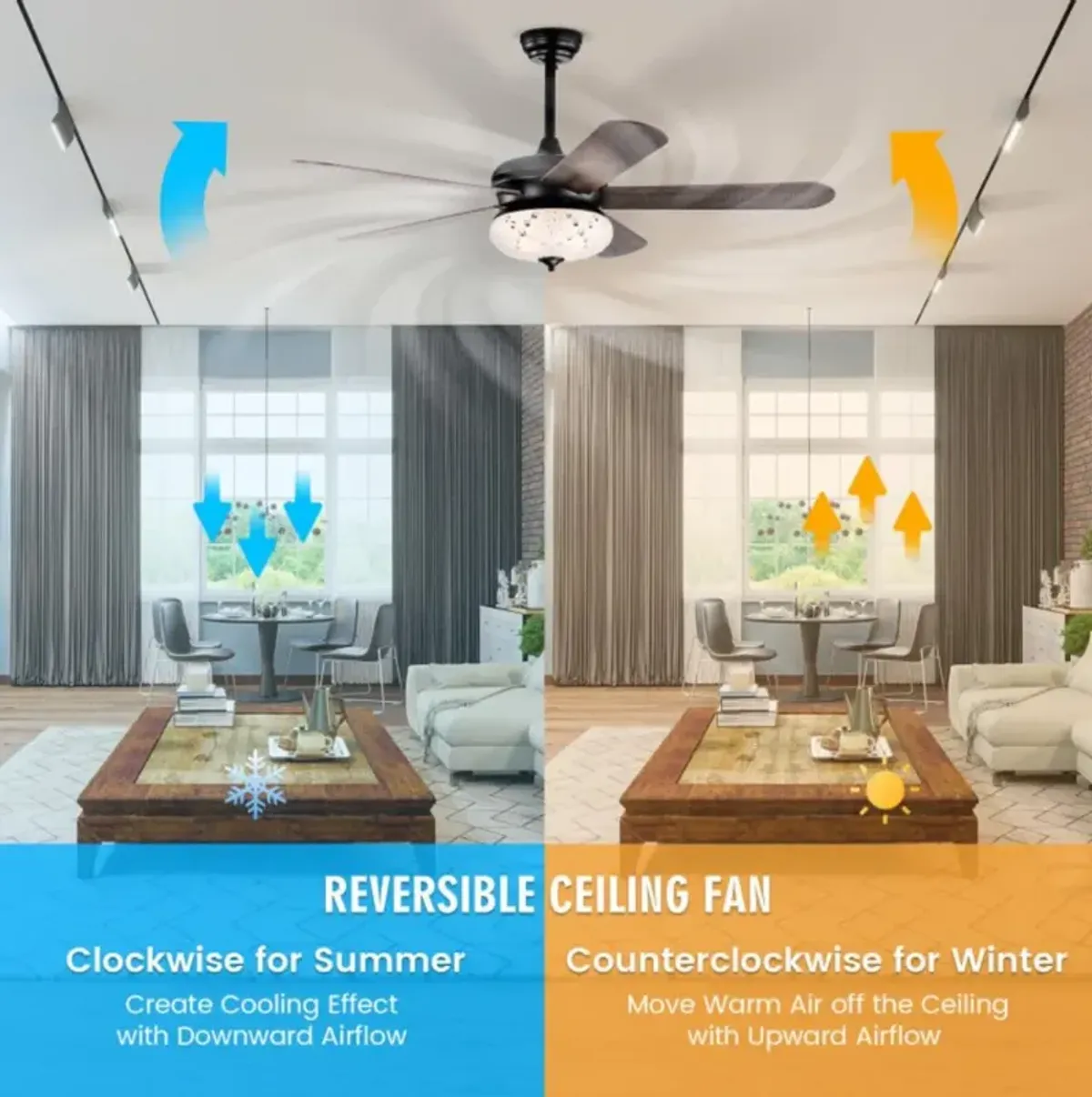 Hivvago 52 Inches Ceiling Fan with Remote Control