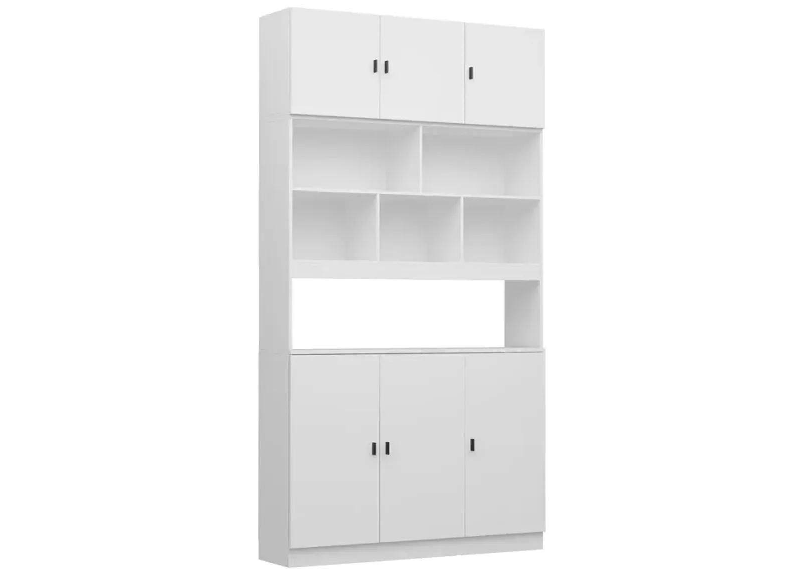 FUFU&GAGA 47.2-in W x 87.8-in H Mdf White Freestanding Utility Storage Cabinet, can be used as a bookcase