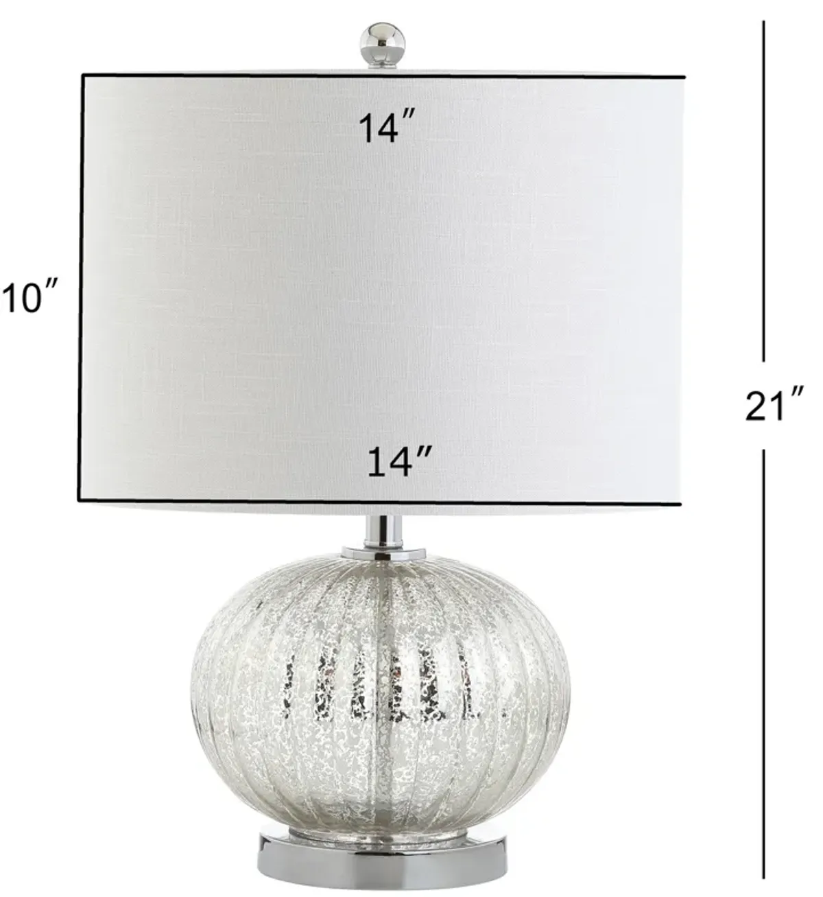 Judith 21" Mercury Glass LED Table Lamp, Silver/Ivory