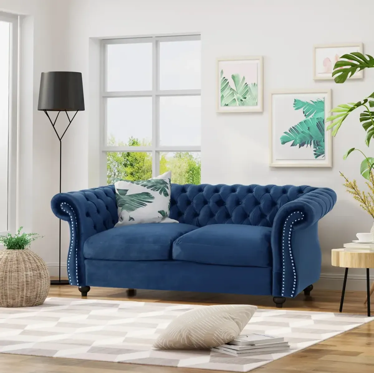 Merax Traditional Chesterfield Loveseat Sofa