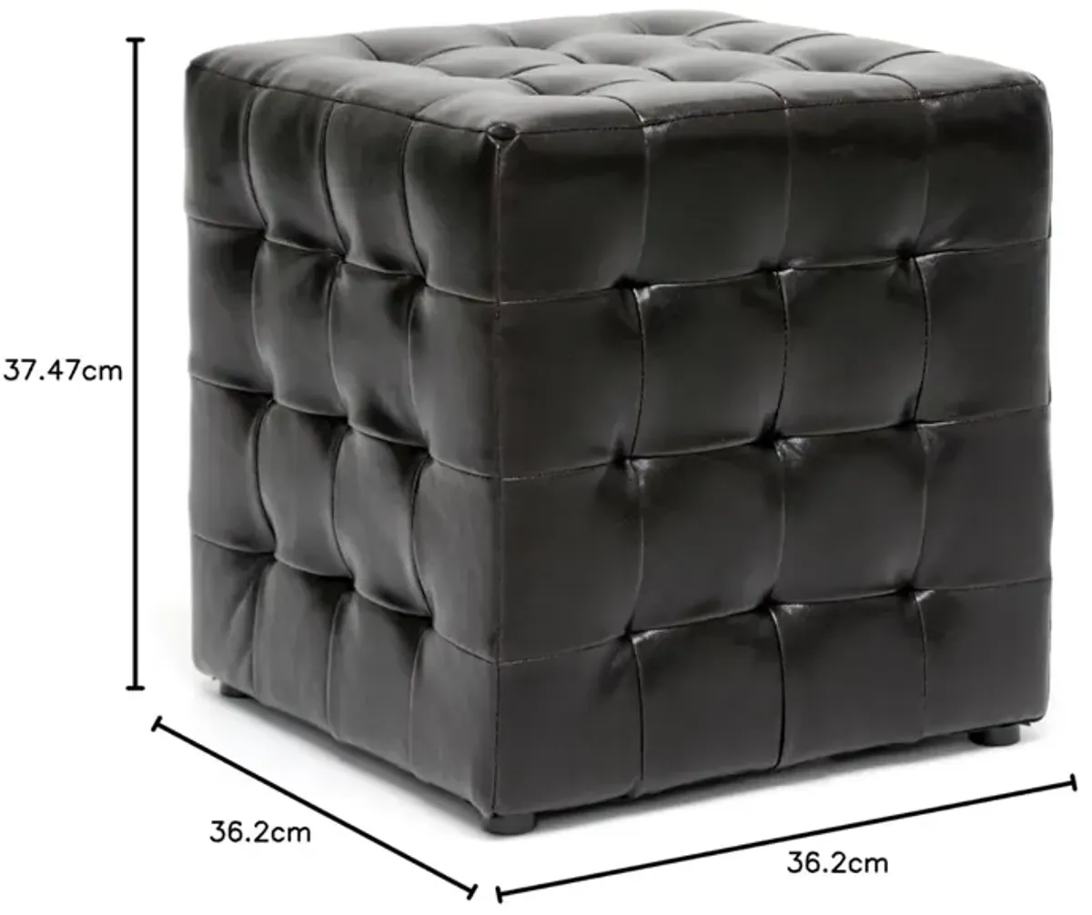 Siskal Black Modern Cube Ottoman (Set of 2)