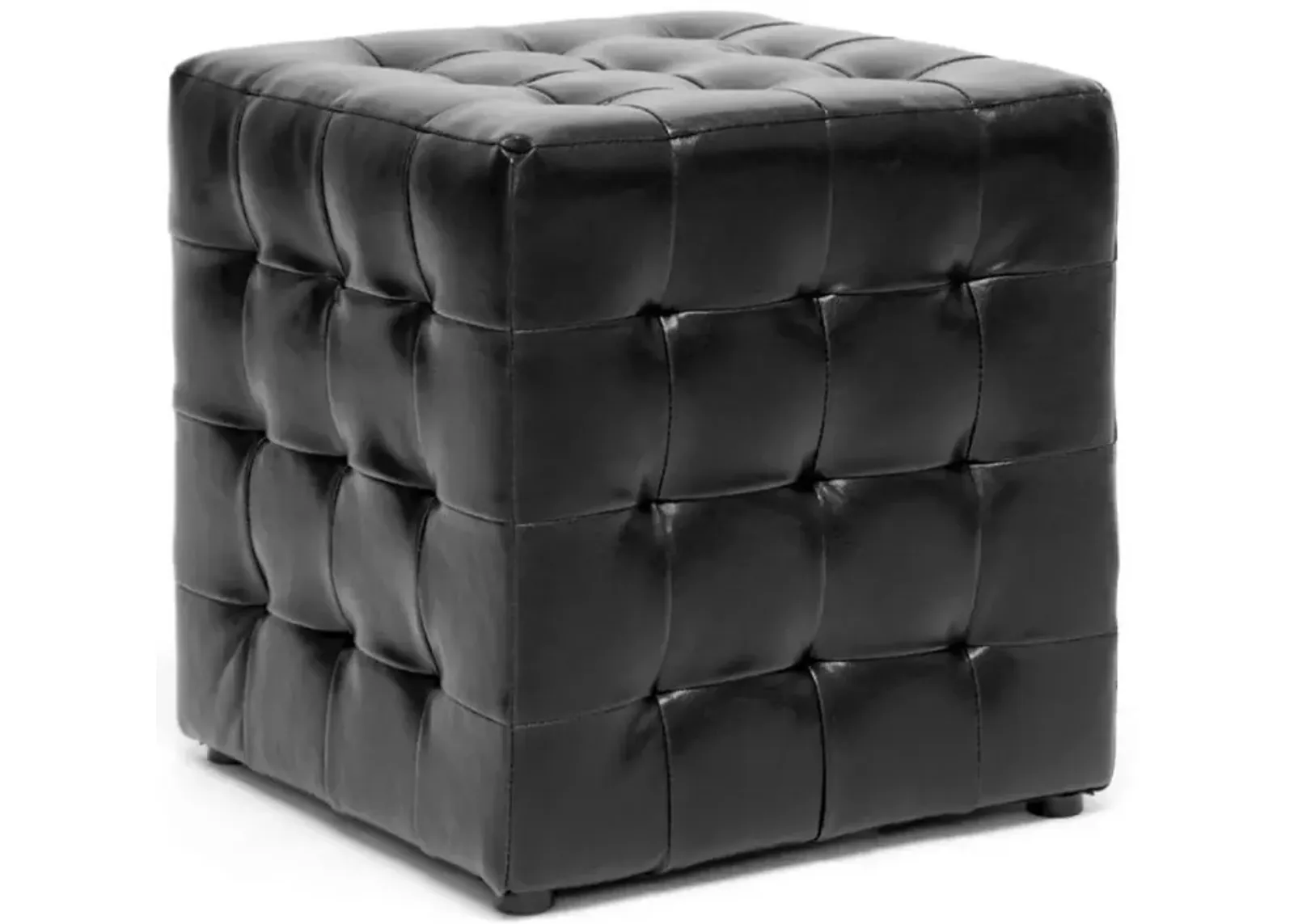 Siskal Black Modern Cube Ottoman (Set of 2)