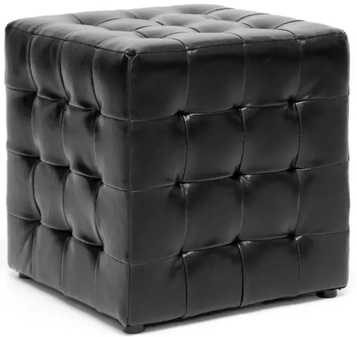 Siskal Black Modern Cube Ottoman (Set of 2)