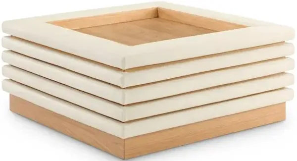 Meridian Furniture Rory Cream Vegan Leather Coffee Table